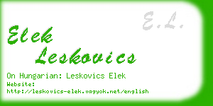 elek leskovics business card